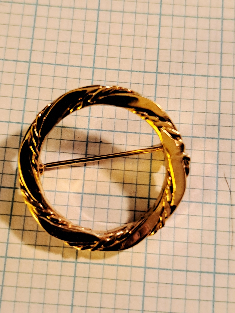 Monet Gold-Tone Twisted Circle Brooch Pin